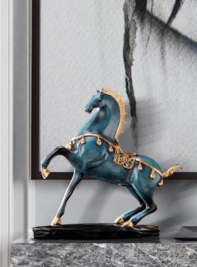 正品高级感装招饰品财马摆件书生肖酒柜客厅中办公室桌面新式吉祥