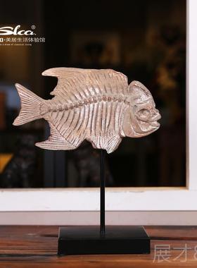 正品石鱼骨摆骨架化标本模型艺办公室样板房件书房装饰工品
