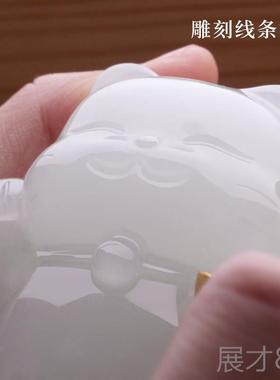 正品天然玉石招财客猫入户口玄关桌门装饰品摆件面厅家居乔迁新居