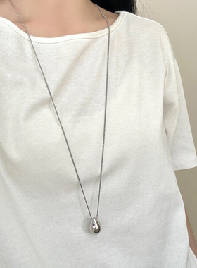 2025新款银色水滴吊坠项链