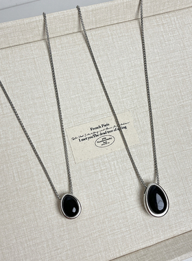 2025新款高级感椭圆黑玛瑙吊坠