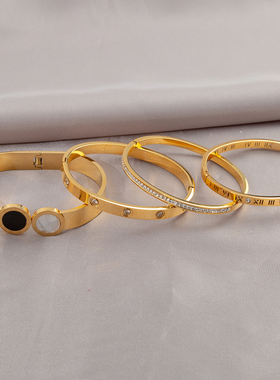 钛钢不掉色手镯女轻奢小众