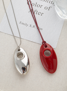 plow向日葵欧尼同款银色吊坠项链女2024新款爆款长款毛衣链配饰