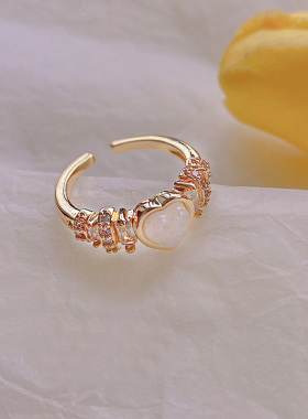 个性爱心戒指女ins小众设计