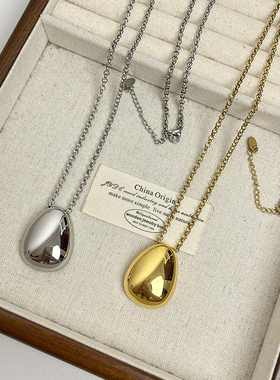 不规则几何金属椭圆吊坠毛衣链女气质高级感不掉色长款项链女配饰