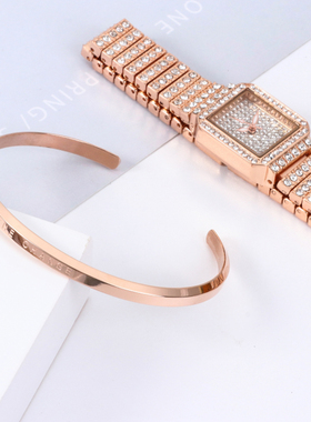 定制刻字手镯女冷淡风轻奢小众设计高级感玫瑰金情侣手环男首饰