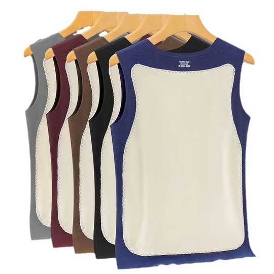 German vest warm vest men's autumn and winter plus velvet thickened markless inner wear cotton vest hot sleeveless base shirt
