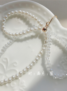 蝴蝶结耳饰时满月圆贝珠极简