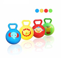 Fishers rattle toy leather ball baby hand grip ball inflatable vocal bell ball handle ball shake the ball 4 inches