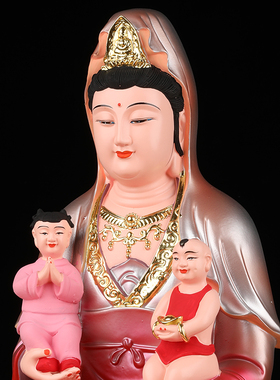 送子观音菩萨家用坐莲观音佛像普陀山求子保平安南海观世音摆件像