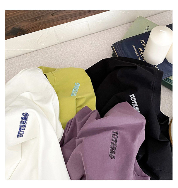 Korean cotton base shirt round neck top casual long sleeves