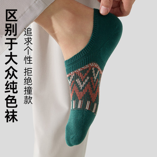 佐印袜子男船袜运动民族风夏季薄款透气吸汗防臭复古风原宿风短袜 - 图1