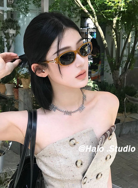 复古白色猫眼防紫外线女款太阳镜