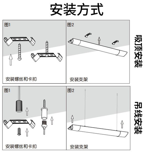 FSL佛山照明LED长条灯管三防一体化宽体支架日光灯家用商用灯 - 图2