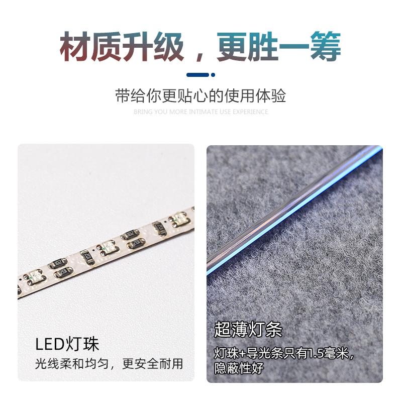 定制汽车氛围灯车内 改装通用隐藏式LED幻彩亚克力64色气氛灯无线 - 图0