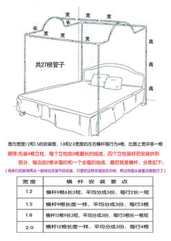 Bold stainless steel mosquito net bracket pole accessories arched three-door princess palace mosquito net special 1.5/1.8m