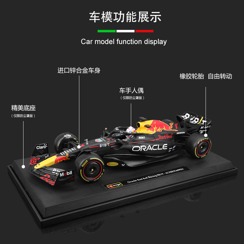 比美高1:18红牛F1 RB19模型2023赛季方程式赛车仿真模型合金摆件-图1