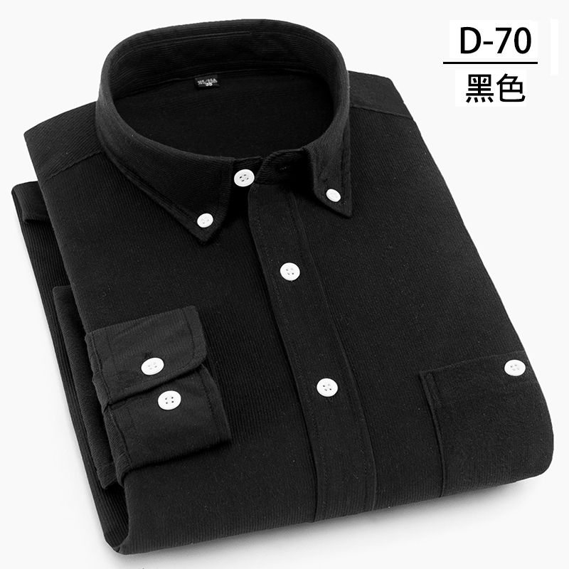 灯芯绒长袖男纯色韩版休闲服寸衬衫 知晨衬衫