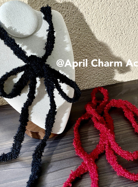 AC 个性毛绒长条细窄小围巾女秋冬氛围感choker针织颈链配饰