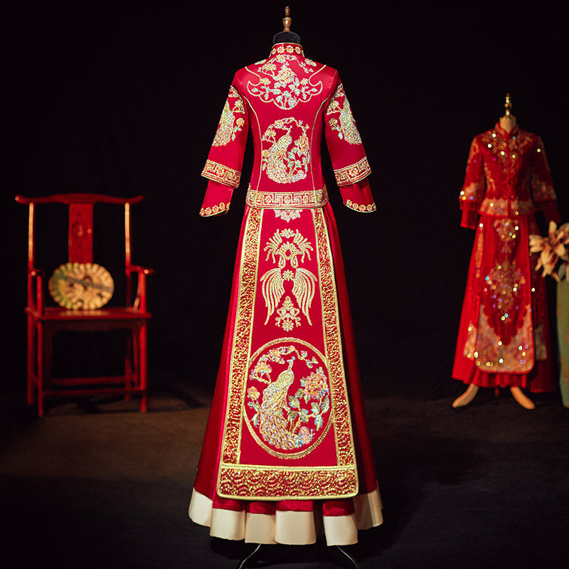 新娘秀禾服2020新款结婚中式女婚纱 衣佐吾佑旗袍