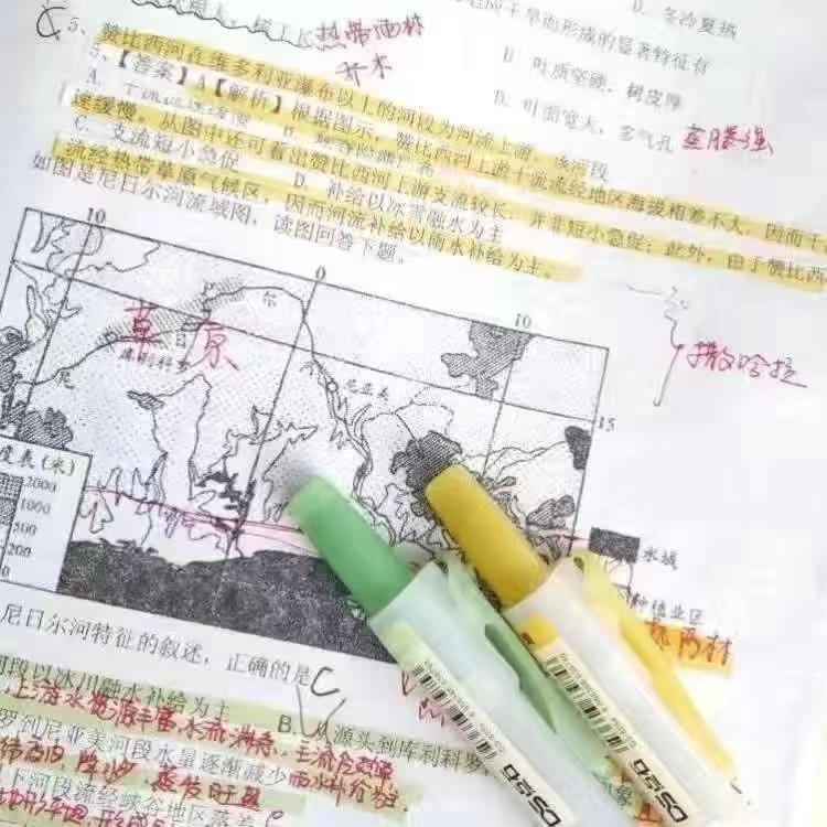 点石复古色805S易手控按动荧光笔高颜值ins学生不晕染彩色标记笔 - 图3