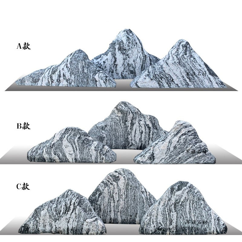 雪浪石切片组合泰山石切片枯山水造景假山石景观石自然石庭院摆件-图3