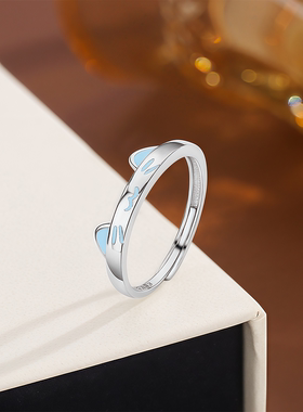 猫狗日记纯银情侣对戒男女友送礼