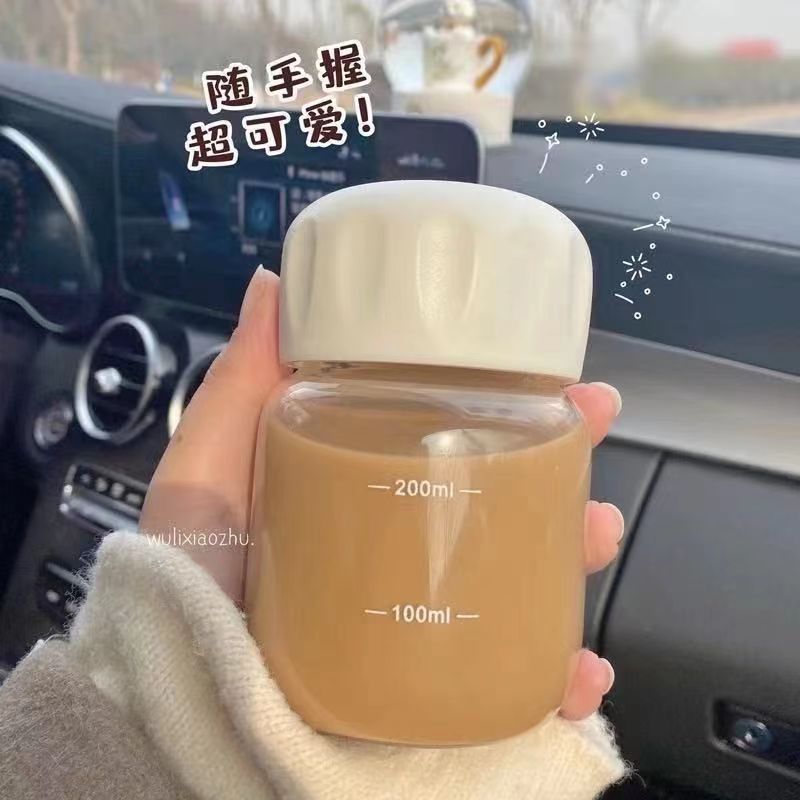 可爱迷你小水杯简约便携式高颜值口袋杯防摔塑料随手杯玻璃200ml - 图2