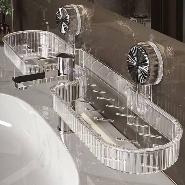 Faucet suction cup storage rack bathroom toilet