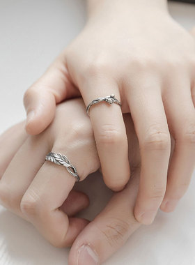 情侣致橡树纯银情侣戒指小众设计