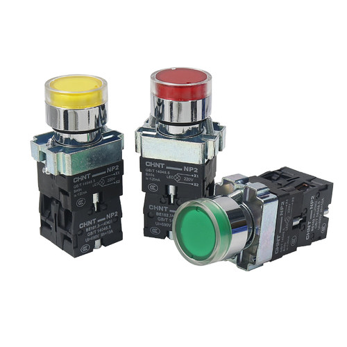 正泰NP2系列XB2按钮开关带灯平钮BW3361常开220V bw3462常闭24V - 图3