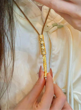 古法金包银随身佛吊坠菩萨筒子佛