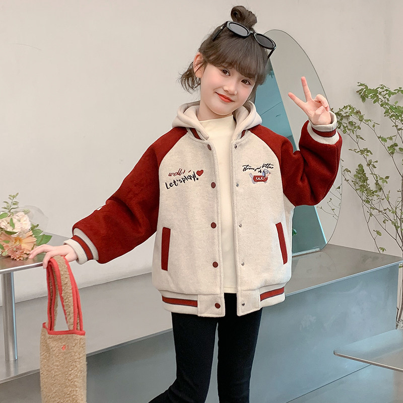 女童外套2025新款秋冬款儿童洋气时髦夹棉加厚冬装女孩网红棒球服,淘宝优惠券,粉丝福利购,淘宝优惠卷
