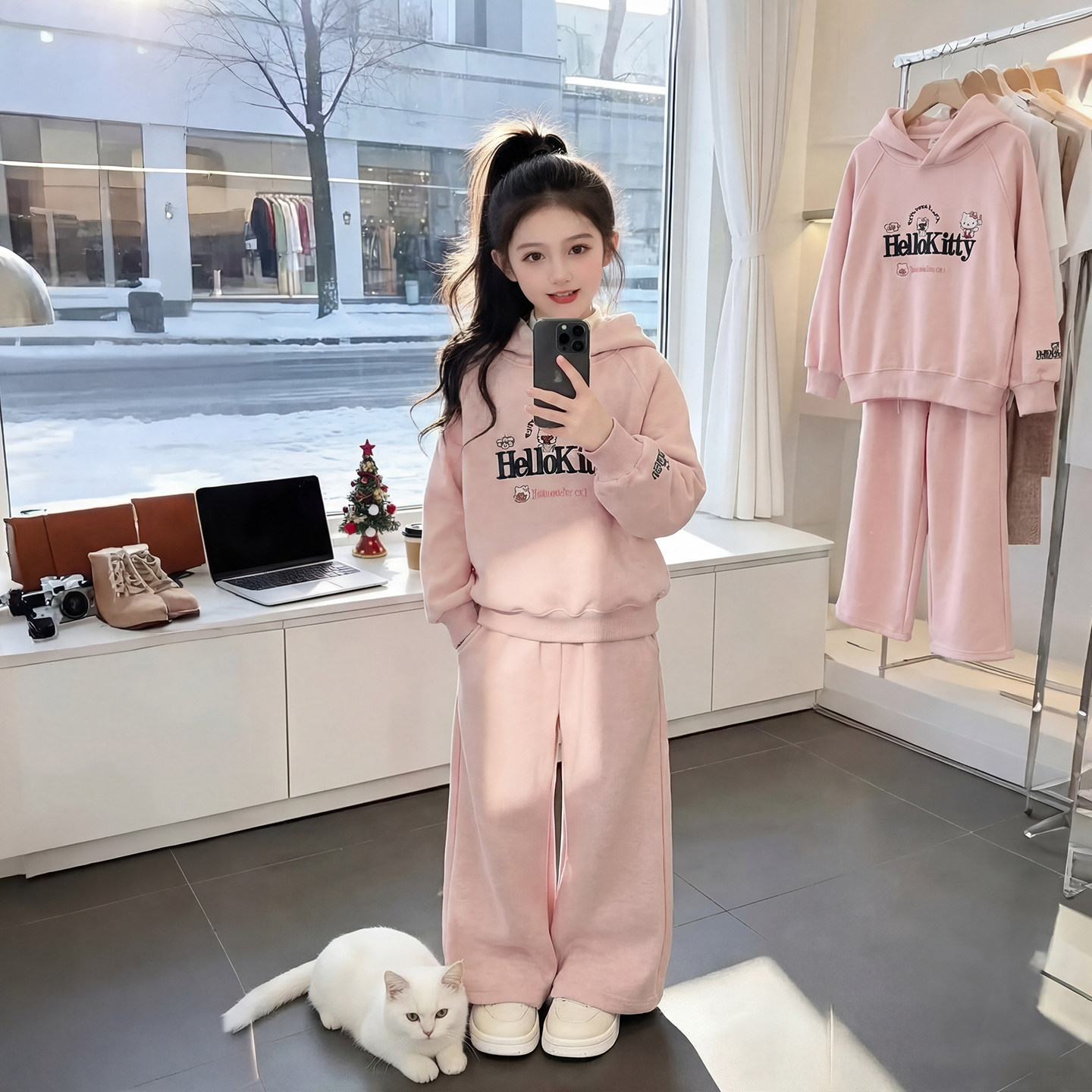 女童套装2026新款春装儿童网红洋气爆款连帽卫衣女孩春秋款运动装,淘宝优惠券,粉丝福利购,淘宝优惠卷