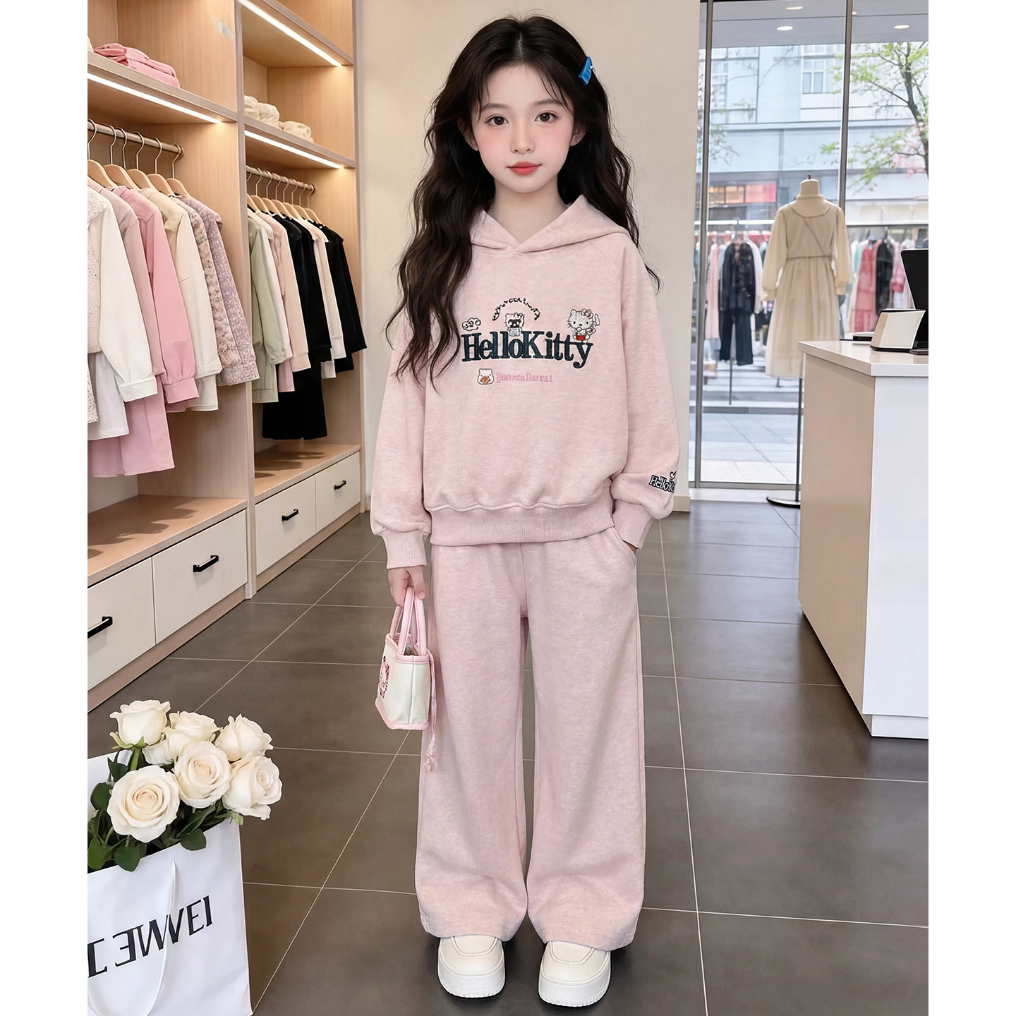 女童套装2026新款春装儿童网红洋气爆款连帽卫衣女孩春秋款运动装,淘宝优惠券,粉丝福利购,淘宝优惠卷