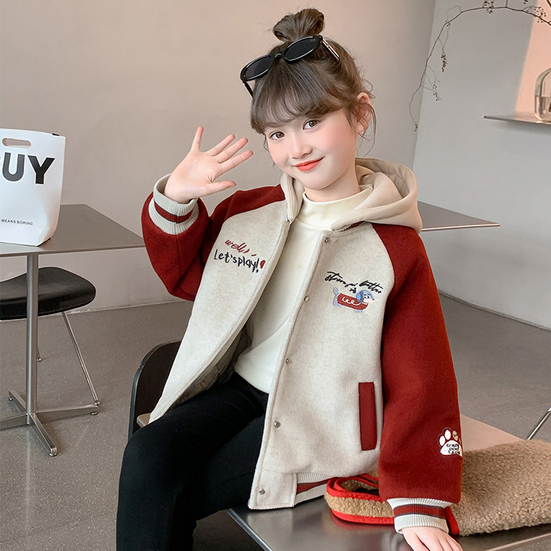 女童外套2025新款秋冬款儿童洋气时髦夹棉加厚冬装女孩网红棒球服,淘宝优惠券,粉丝福利购,淘宝优惠卷
