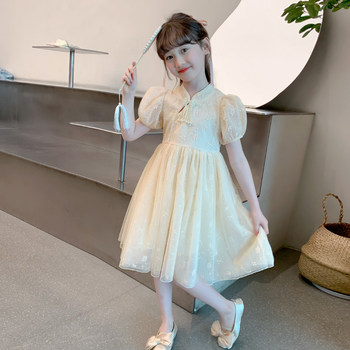 ເດັກຍິງ Summer Dress 2024 ໃຫມ່ຂອງເດັກນ້ອຍ Hanfu ແບບຈີນແບບຕາເວັນຕົກ Princess Dress ເດັກຍິງ Summer Dress ອິນເຕີເນັດສະເຫຼີມສະຫຼອງ