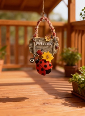 田园风树脂瓢虫挂件装饰摆件