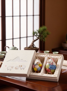 纯手工布艺动物桌面摆件