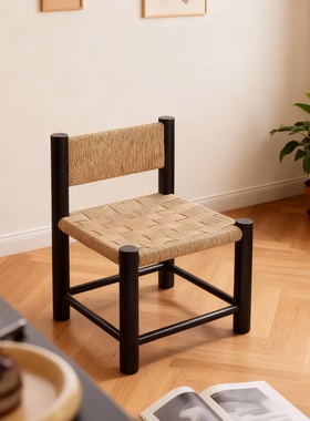 复古竹藤编几何造型装饰摆件