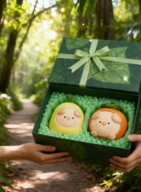 卡通动物树脂桌面摆件礼盒装