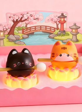 卡通猫咪发光桌面摆件