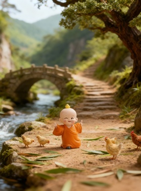 禅意笑佛树脂防水浮雕桌面摆件