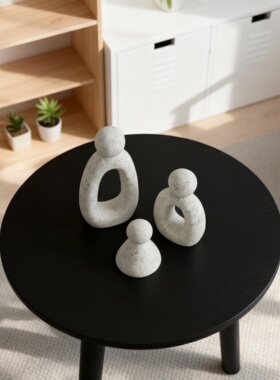 侘寂风人物水泥复合桌面摆件