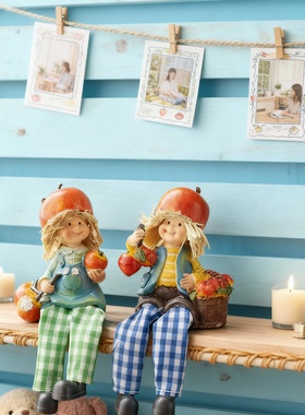 田园风卡通人物桌面摆件