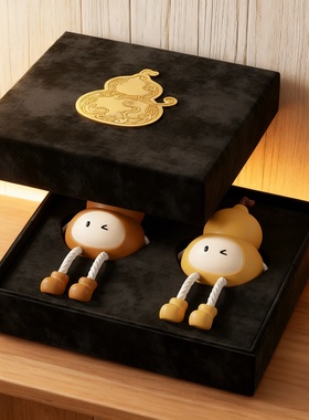 国潮卡通树脂桌面摆件礼盒乔迁