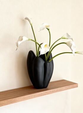 极简陶瓷马蹄花瓶客厅桌面摆件