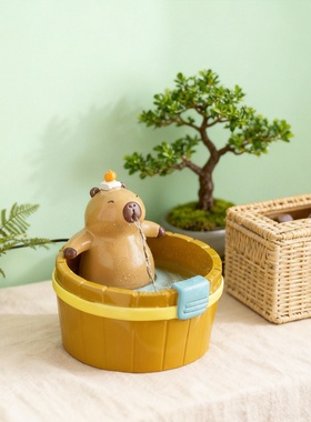 树脂动物发光流水摆件乔迁送礼