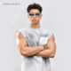 TOMATOPAPA Loose Vest Men's 2026 Summer Gradient Patch Decoration Round Neck Pullover Casual Sweatshirt