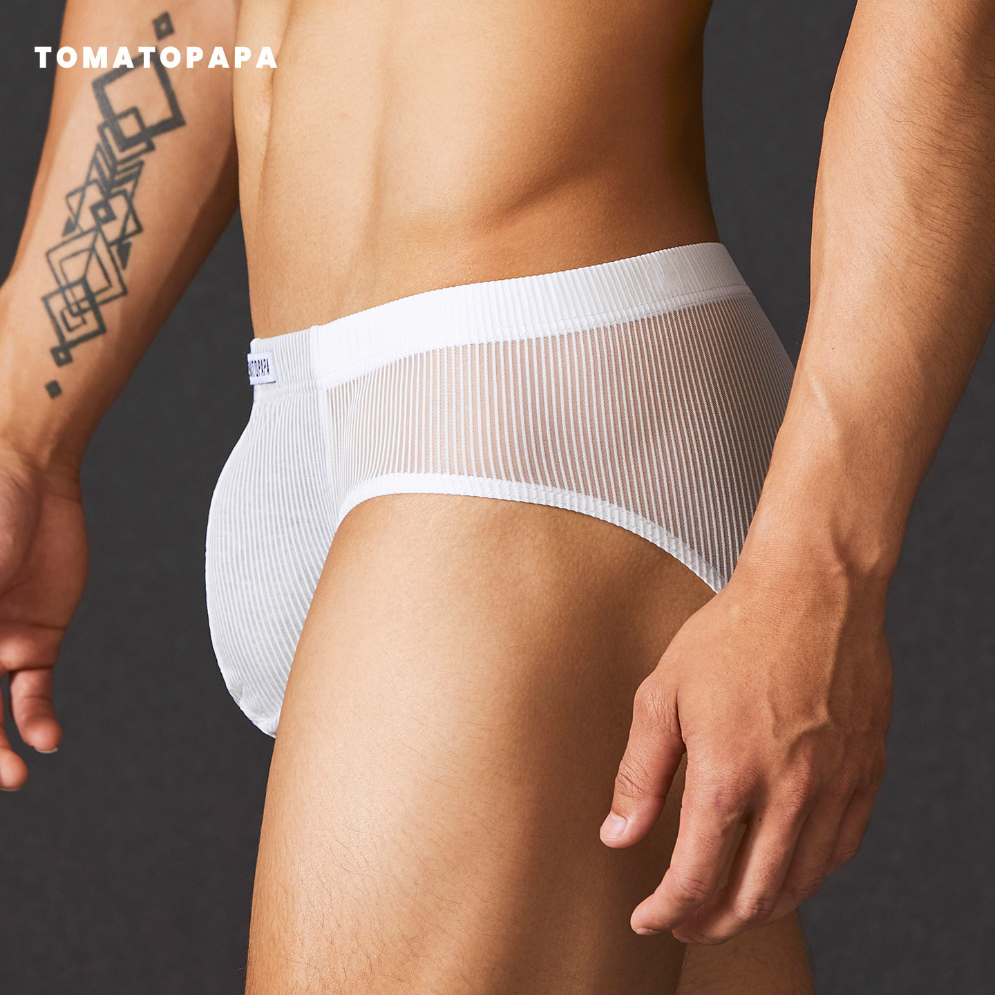 TOMATOPAPA透视网纱三角内裤男透气性感舒适三角裤运动休闲底裤,淘宝优惠券,粉丝福利购,淘宝优惠卷